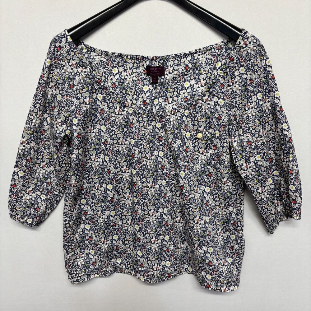 J. Crew Liberty Fabrics Women Blouse Top Shirt Size Medium Floral Cotton C132 11